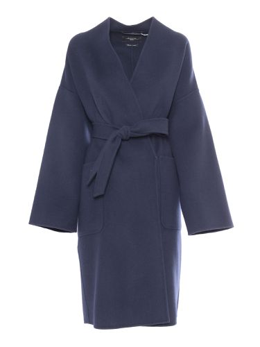 Weekend Max Mara Eris Navy Coat - Weekend Max Mara - Modalova