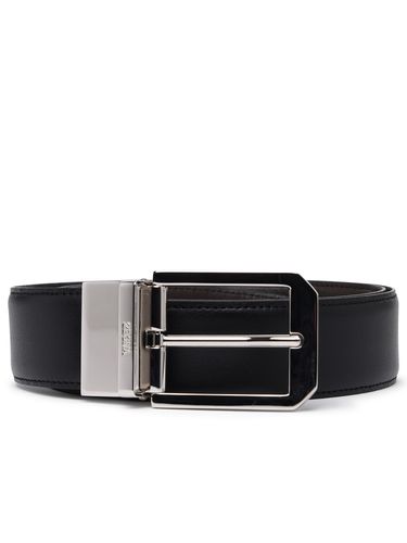 Zegna Black Reversible Leather Belt - Zegna - Modalova