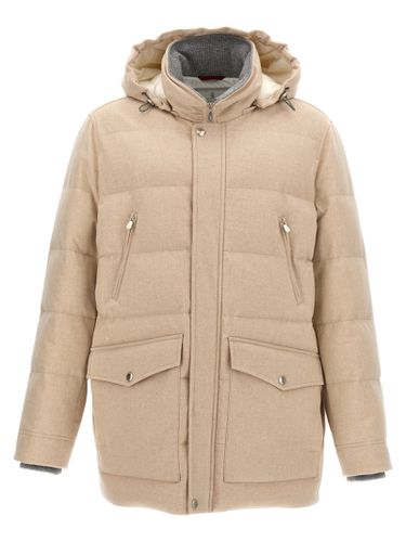 Long Hooded Down Jacket - Brunello Cucinelli - Modalova