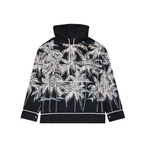 Palm Angels Hooded Printed Shirt - Palm Angels - Modalova