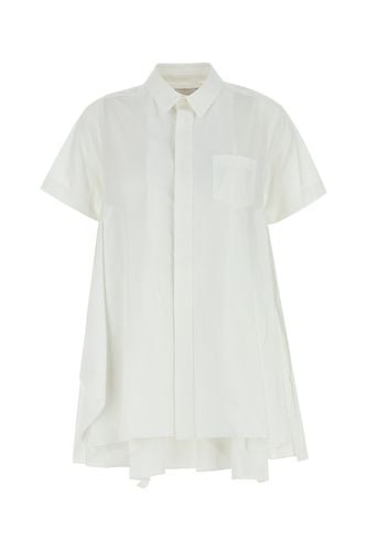 Sacai White Poplin Mini Shirt Dress - Sacai - Modalova