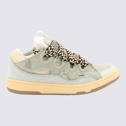 Pale Blue Leather Curb Sneakers - Lanvin - Modalova