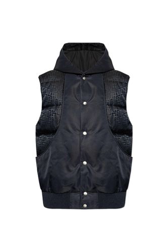 Monogram Printed Hooded Vest - Balmain - Modalova