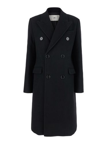 Double-breasted Coat With Peak Revers In Wool Woman - Ami Alexandre Mattiussi - Modalova