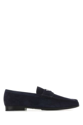 Prada Navy Blue Suede Loafers - Prada - Modalova