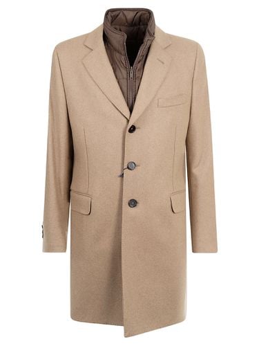 Fay High-neck Layered Buttoned Coat - Fay - Modalova