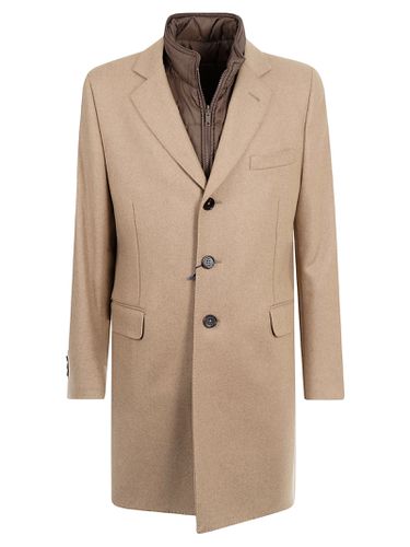 Fay High-neck Layered Buttoned Coat - Fay - Modalova