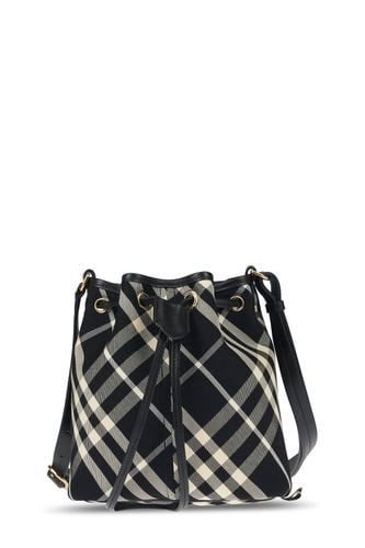 Check Drawstring Mini Bucket Bag - Burberry - Modalova