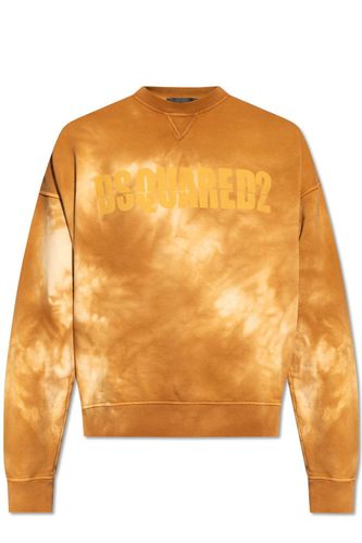 Logo Printed Tie Dyed Crewneck Sweatshirt - Dsquared2 - Modalova