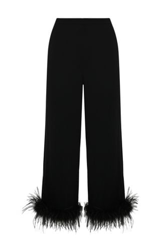 Satin Trousers With Feathers - TwinSet - Modalova