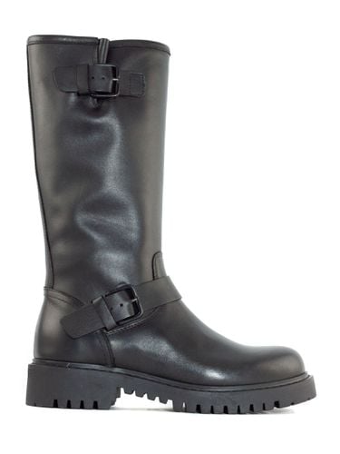 Julie Dee Black Leather High Boot - Julie Dee - Modalova