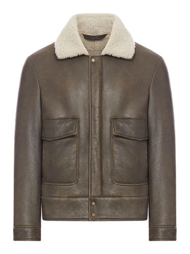 Leather And Shearling Bomber - Salvatore Santoro - Modalova