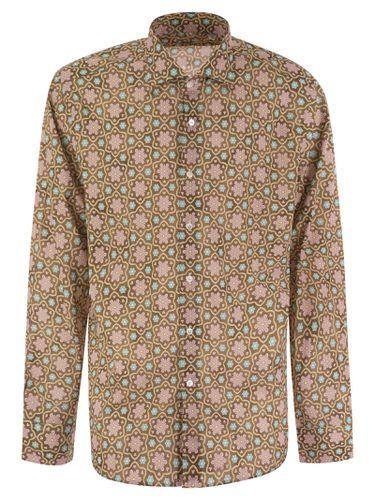 Printed Stretch Cotton Voile Shirt - Fedeli - Modalova