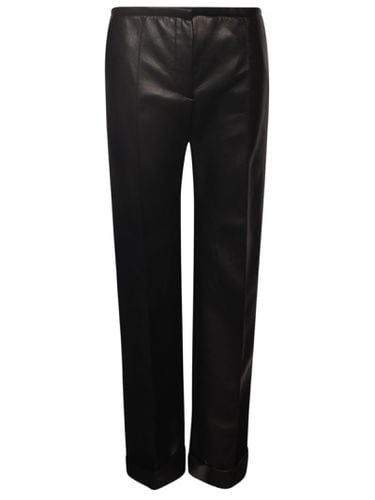 Straight Leg Plain Leather Trousers - Philosophy di Lorenzo Serafini - Modalova