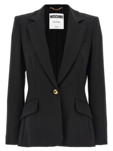 Single-breasted Crepe Blazer - Moschino - Modalova