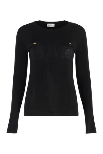 Knitted Silk And Viscose Top - Elisabetta Franchi - Modalova