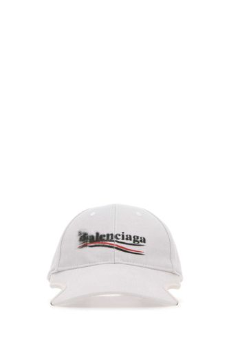 White Drill Politico Stencil Baseball Cap - Balenciaga - Modalova