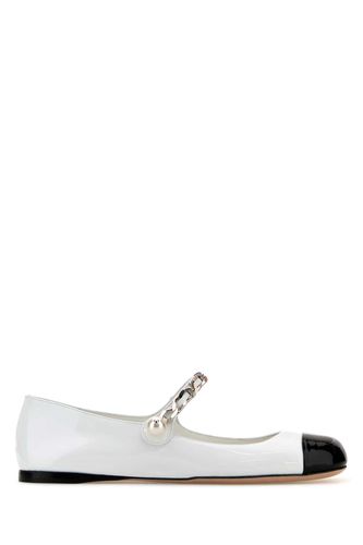 Miu Miu White Leather Ballerinas - Miu Miu - Modalova