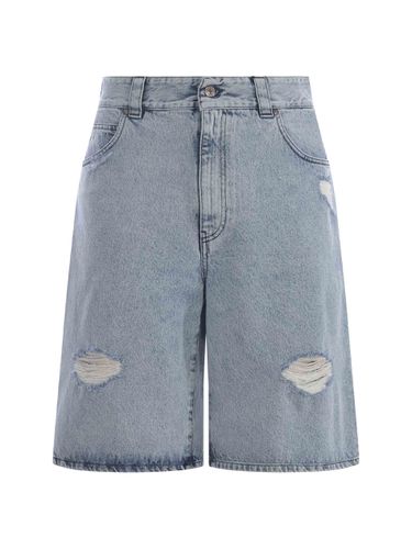 MSGM Distressed Denim Shorts - MSGM - Modalova