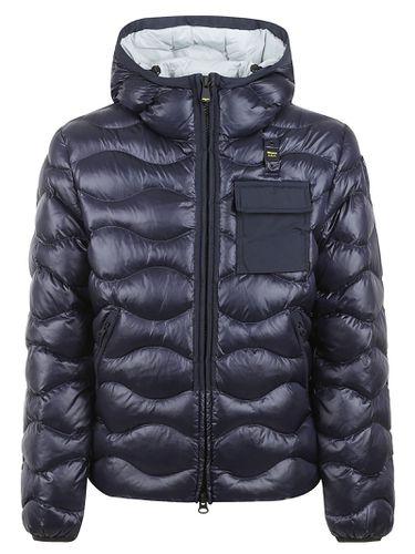 Patched Pocket Quilted Puffer Jacket - Blauer - Modalova