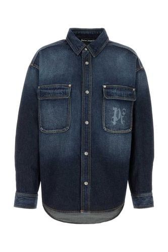 Palm Angels Blue Denim Shirt - Palm Angels - Modalova