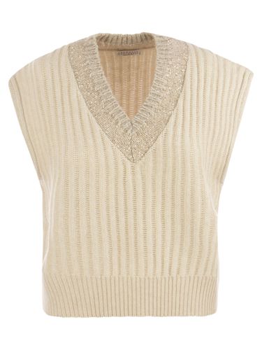 Ribbed Cashmere Waistcoat - Brunello Cucinelli - Modalova