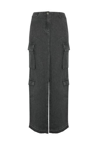 Long Skirt In Gray Denim - Patrizia Pepe - Modalova