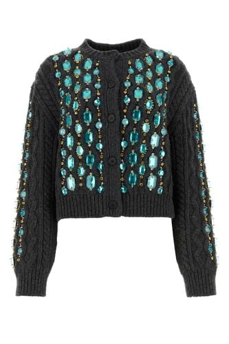 Miu Miu Anthracite Wool Cardigan - Miu Miu - Modalova