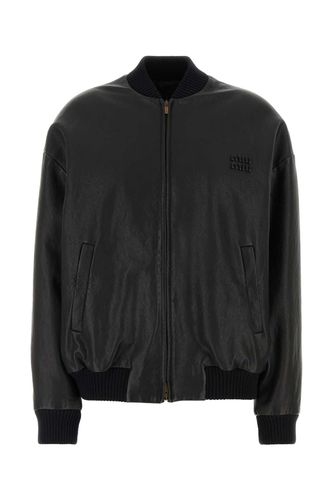 Miu Miu Black Leather Padded Jacket - Miu Miu - Modalova