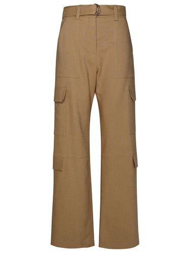 Belted High-waist Palazzo Cargo Pants - MSGM - Modalova