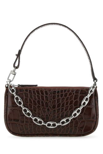 Chocolate Leather Mini Rachel Handbag - BY FAR - Modalova