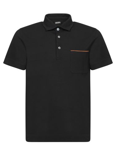 Piquet Polo With Leather Details - Zegna - Modalova