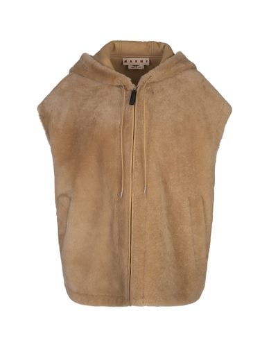 Marni Beige Shearling Hooded Gilet - Marni - Modalova