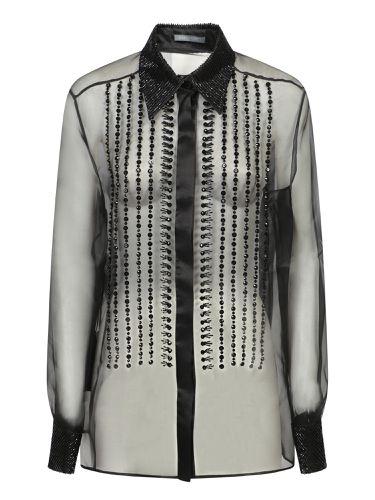 Embroidered Organza Shirt - Alberta Ferretti - Modalova