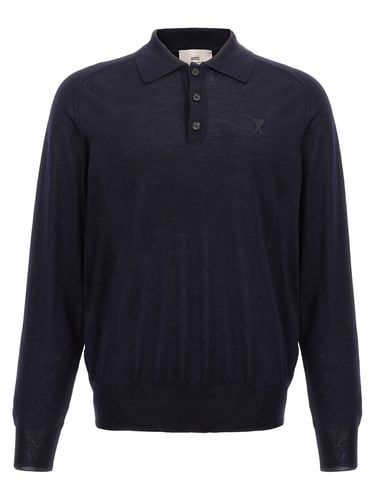 Paris Ami De Coeur Knitted Polo Shirt - Ami Alexandre Mattiussi - Modalova