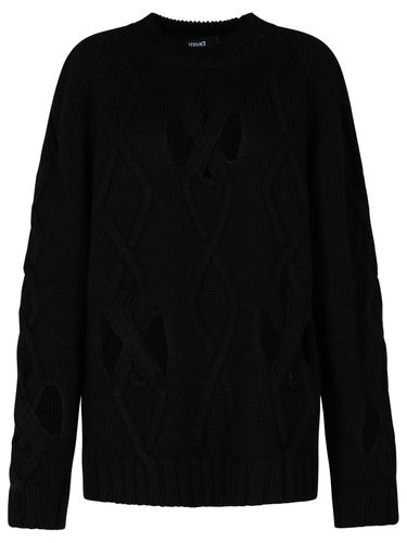 Versace Black Wool Blend Sweater - Versace - Modalova