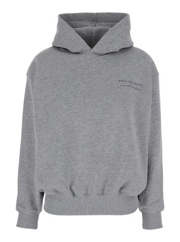 Hoodie With Tonal Logo Print In Cotton Woman - Philosophy di Lorenzo Serafini - Modalova