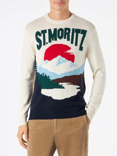 Man Sweater With St. moritz Postcard Print - MC2 Saint Barth - Modalova