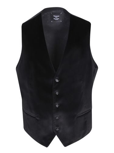 Tagliatore Black Velvet Vest - Tagliatore - Modalova