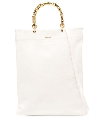 Tote Bag With Bamboo Handles In Leather Woman - Jil Sander - Modalova