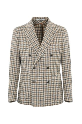 Houndstooth Jacket In Wool And Cashmere - Tagliatore - Modalova