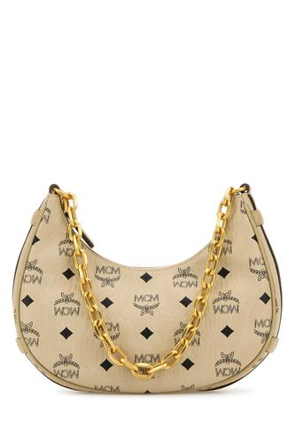 Printed Canvas Aren Crescent Shoulder Bag - MCM - Modalova