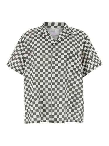 Black And White Bowling Shirt With Check Motif In Cotton And Linen Man - ERL - Modalova