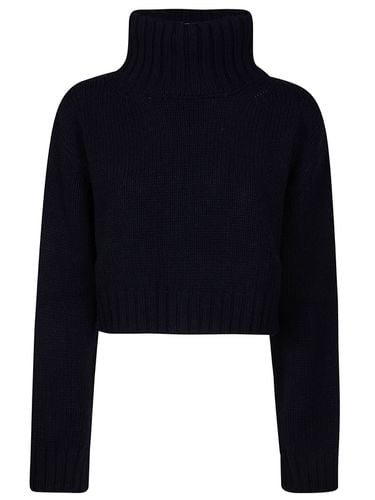 Turtleneck Cropped Knit Sweater - Roberto Collina - Modalova