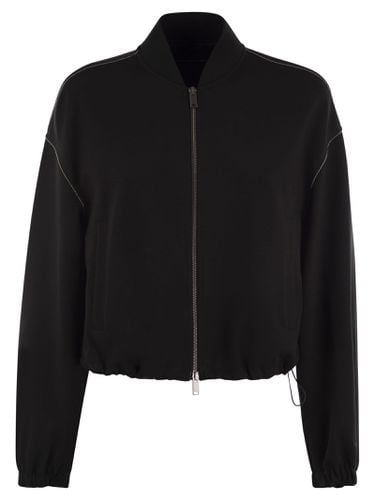 Bomber Jacket With Knitted Collar - Fabiana Filippi - Modalova