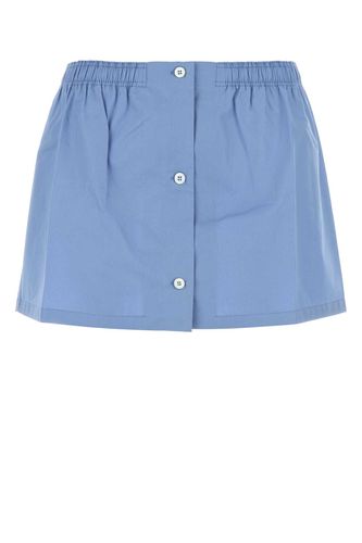 Air Force Blue Poplin Mini Skirt - Miu Miu - Modalova