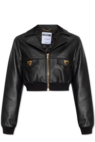 Moschino Leather Jacket - Moschino - Modalova