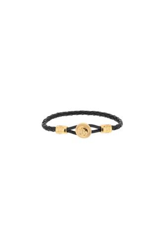 Medusa Biggie Leather And Metal Bracelet - Versace - Modalova