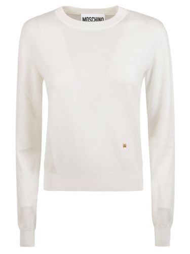 Logo Pin Classic Knit Sweatshirt - Moschino - Modalova