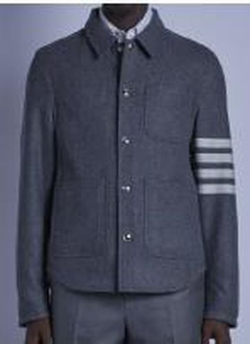 Bar Wool Blend Jacket - Thom Browne - Modalova